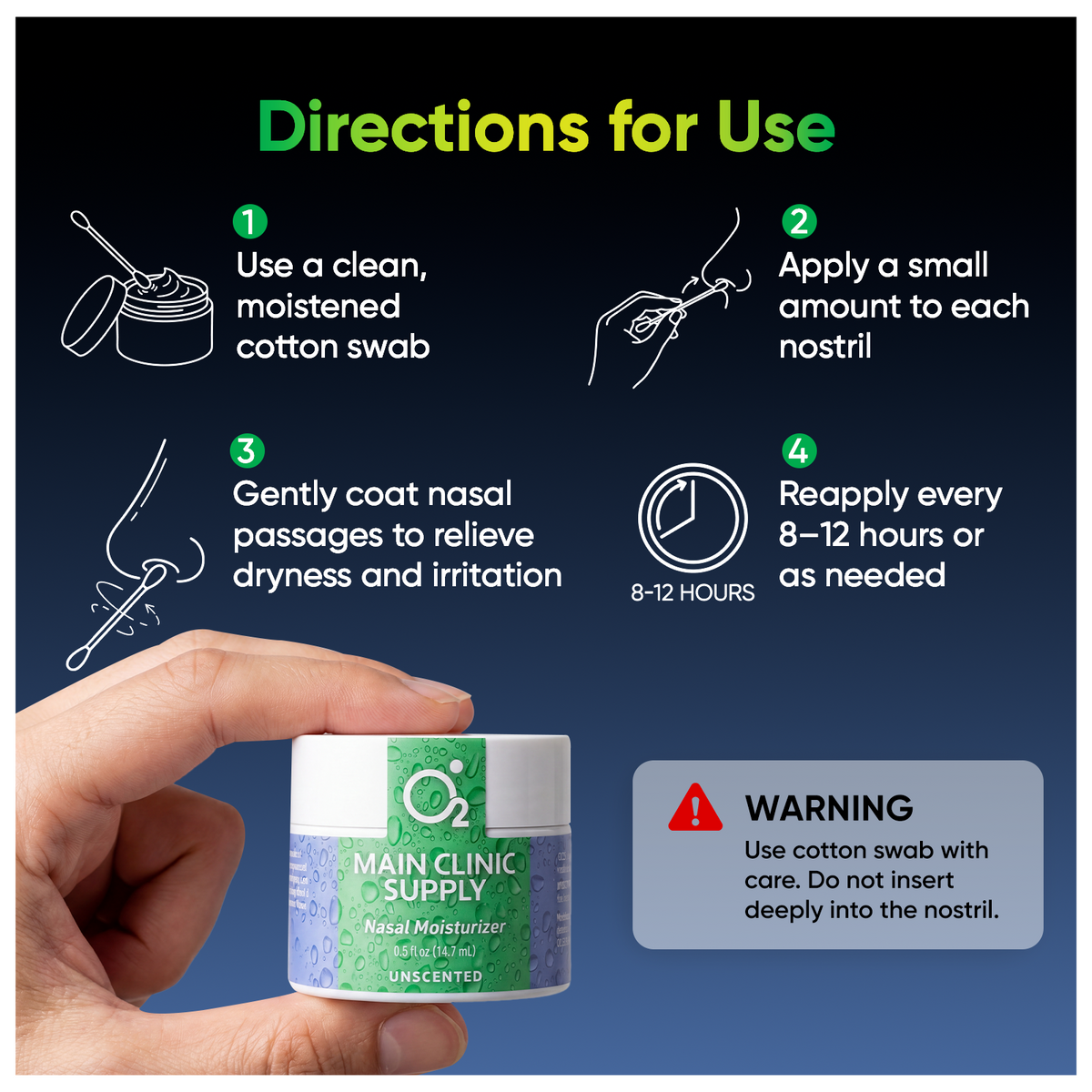 Main Clinic Supply Nasal Moisturizer – Unscented, Long-Lasting Hydrati
