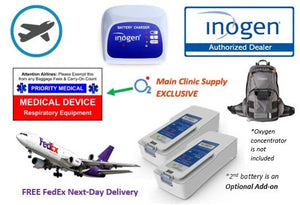 Inogen One G4 Airline Power Bundle - Free Next Day FedEx Overnight Shipping! - Main Clinic Supply