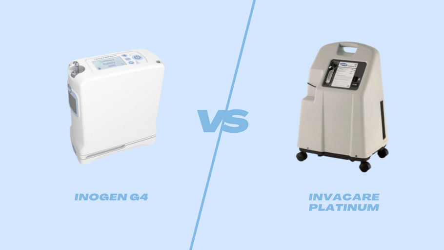 Comparación de los concentradores móviles de oxígeno Inogen One G4 e Invacare Platinum