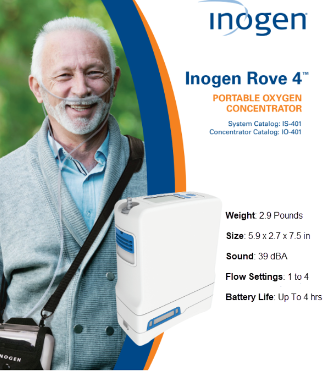 Inogen One® Rove 4 Portable Oxygen Concentrator, Standard Battery