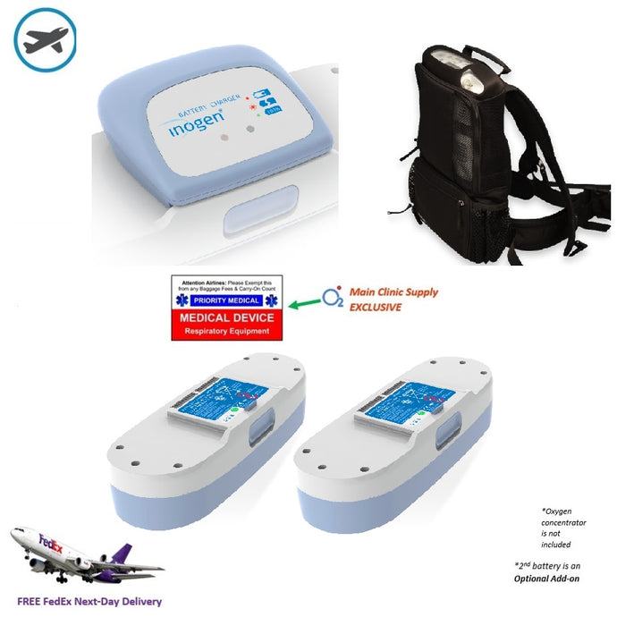 Inogen One G3 Airline Power Bundle - Free Next Day FedEx Overnight Shipping! - Main Clinic Supply