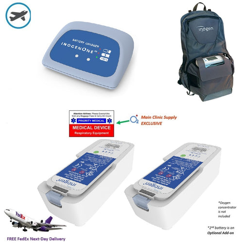 Inogen One G5 Airline Power Bundle - Free Next Day FedEx Overnight Shipping! - Main Clinic Supply