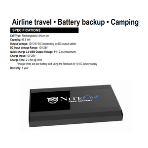 NiteOwl CPAP Battery Backup Power Supply and Travel CPAP Battery - Dual Battery - Main Clinic Supply